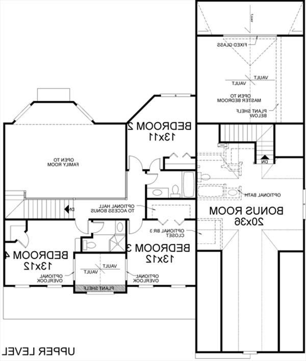 Upper Level Floorplan image of The St. James House Plan